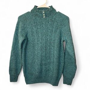 Karen Scott Teal Sweater with Button Detail